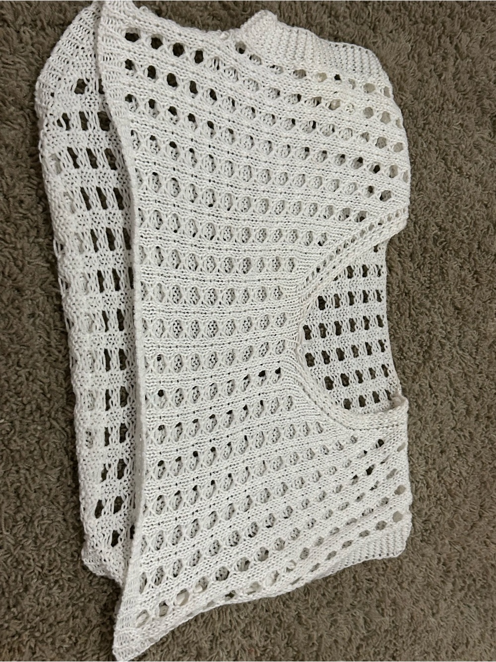 SHEIN White Crochet Swim Coverup Top